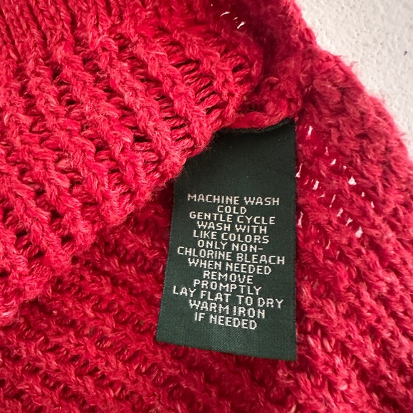 LRL Lauren Jeans Co. Ralph Lauren Red Cotton Knit Pullover Sweater Womens XL - Picture 6 of 8